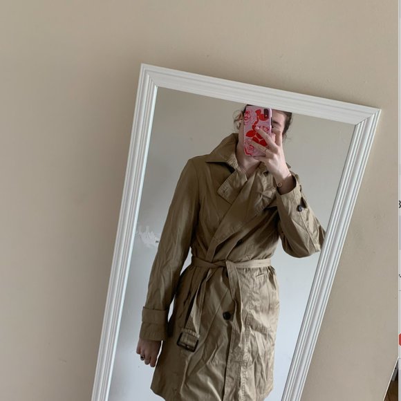 Banana Republic Camel Trench Coat Size Large - Picture 4 of 4